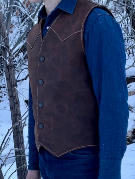 Lined Leather Vest