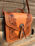 Saddlebag Purse - Floral Tooled