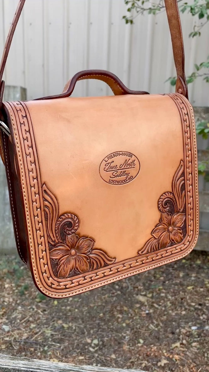 Saddlebag Purse - Floral Tooled
