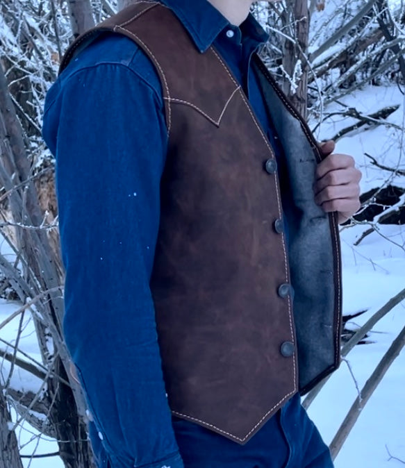 Lined Leather Vest