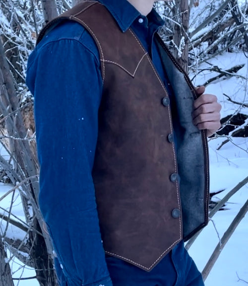Lined Leather Vest