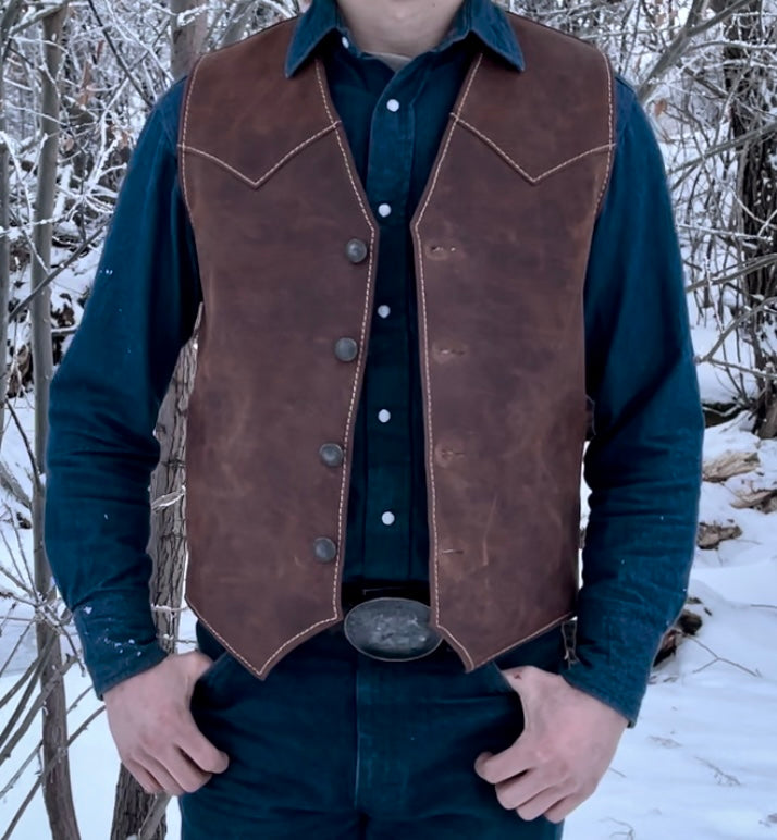 Lined Leather Vest
